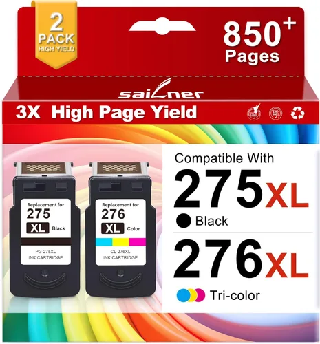 PG-275XL CL-276XL para Canon 275 y 276 cartuchos de tinta de repuesto para Canon Ink 275 y 276 Color negro 275 276 Combo Pack con Pixma TS3722