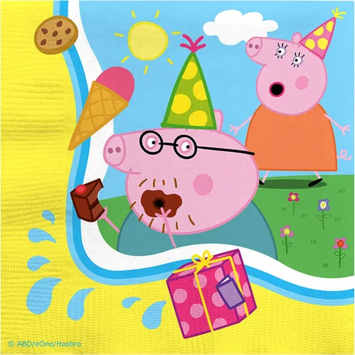 Miniatura 2 de Treasures Gifted Servilletas de fiesta de cumpleaños de Peppa Pig con licencia oficial, paquete de 32 servilletas de Peppa Pig - Suministros