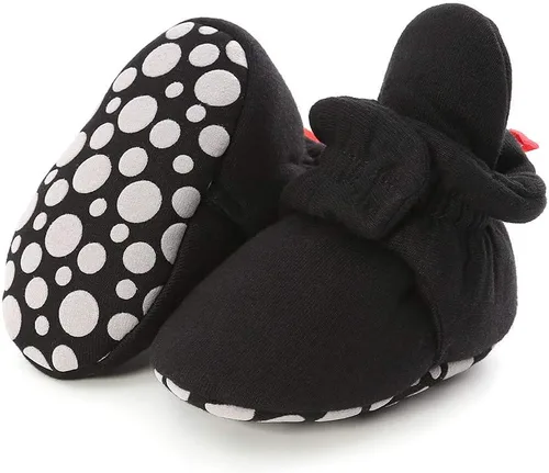 Miniatura 68 de Botines de forro polar para bebés, niños y niñas, pantuflas antideslizantes con agarre suave, zapatos de calcetín para recién nacidos, cuna