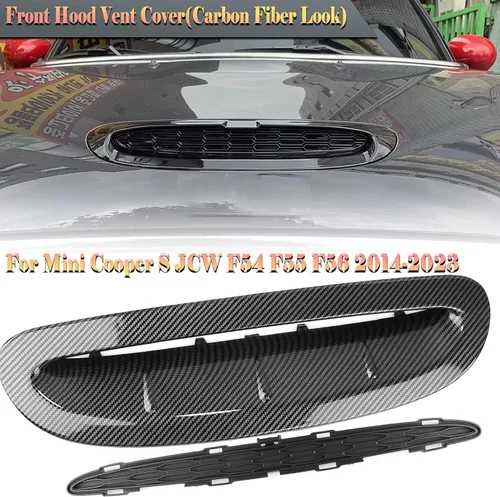 Miniatura 7 de Capó delantero para campana extractora de ventilación para Mini Cooper S JCW F54 F55 F56 F57 2014-2024 aspecto de carbono negro brillante Carbon