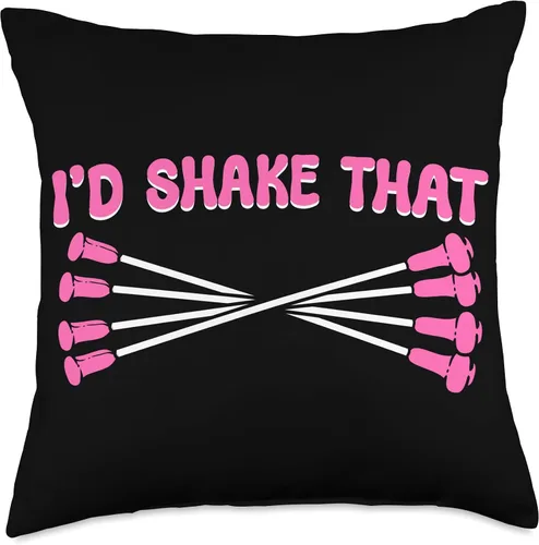 Miniatura 5 de Majorette & Baton Twirler Shirts & Merch I'd Shake That. Majorette Twirler Baton - Almohada giratoria, 16 x 16 pulgadas, multicolor