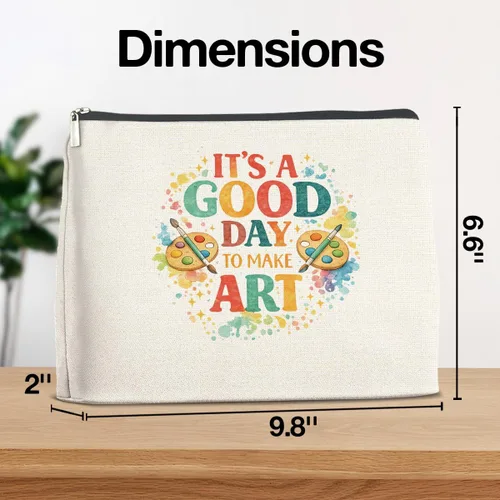 Miniatura 2 de YeleY Art Gifts Makeup Bag for Women, It's a Good Day to Make Art Cosmetic Pouch, Artist Gift Thank You Present Travel Toiletry Bag
