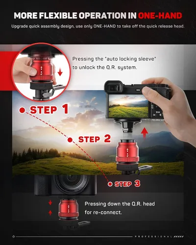 Miniatura 2 de IFOOTAGE Mini trípode para cámara, trípode pequeño profesional de mesa con pedal para fotografía, trípode de escritorio con carga máxima de hasta