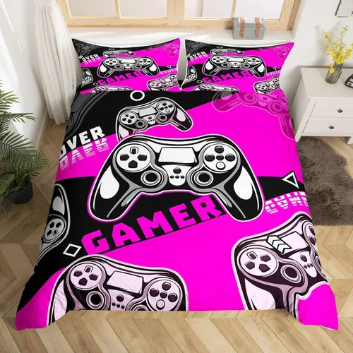 Miniatura 18 de Erosebridal Juego de funda de edredón para niños, niñas, niños y adolescentes, juego de ropa de cama de videojuegos, tamaño individual, funda