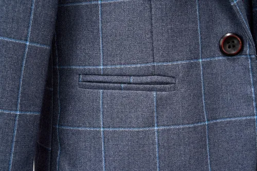 Miniatura 5 de Conjunto de trajes para niños, chaqueta a cuadros, chaleco, pantalones de un solo pecho, chaqueta formal para boda, fiesta, baile de graduación