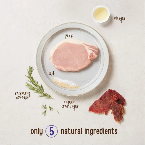 Miniatura 3 de Full Moon - Natural Cut Pork Jerky - Golosinas naturales de cerdo cortadas, saludables, naturales y de grado humano para perros, sin granos, 10 onzas
