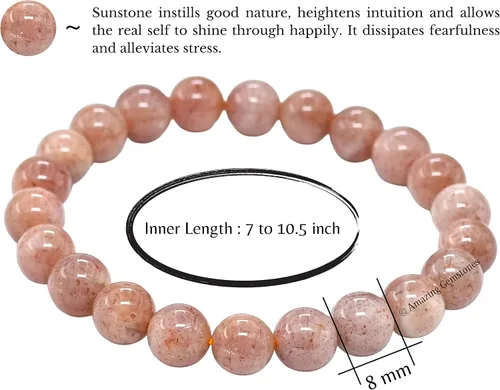 Miniatura 707 de Amazing Gemstone Crystal Bracelet for Women Men's Gifts - Protection Healing Crystal Bracelet - 8mm Gemstone Beaded Stretchable Bracelet Pulseras