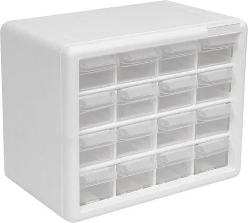 Miniatura 37 de Repisa para almacenamiento de piezas, de plástico, con 26 cajones Akro-Mils 10126REDBLK20, de 20 pulgadas x 10-1/4 pulgadas x 6-3/8 pulgadas, rojo