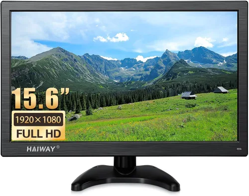Miniatura 10 de Haiway Monitor de seguridad de 14 pulgadas, resolución de 1366 x 768, monitor de PC pequeño con altavoces integrados con puertos HDMI/VGA/BNC/AV