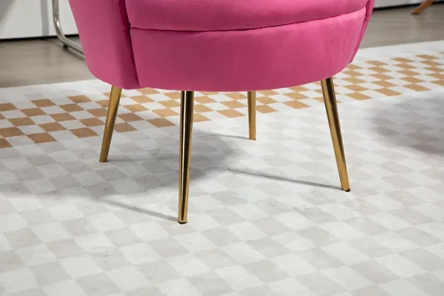 Miniatura 8 de Sillas modernas de terciopelo con acento cómodo, sillas tapizadas para dormitorio, sillas de comedor con patas de metal dorado, sillas de Azul marino