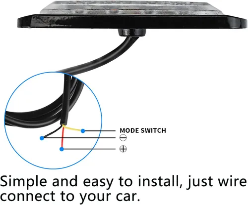 Miniatura 4 de Lámpara LED de advertencia intermitente lateral de 12-24 V, barra estroboscópica de emergencia (blanco, 4LED)