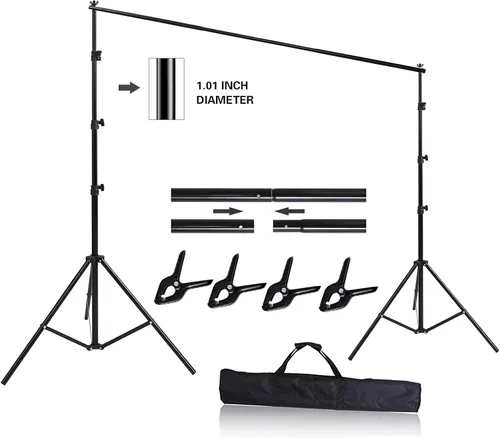 HYJ-INC Sistema de soporte de fondo de fotografía ajustable de 10 pies x 8.5 pies, para estudio de fotografía y video, kit de soporte de fondo de