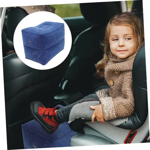 Miniatura 9 de Almohada de pierna de altura ajustable para niños y niñas, almohada de viaje, cama de avión con memoria, 1 juego Azul