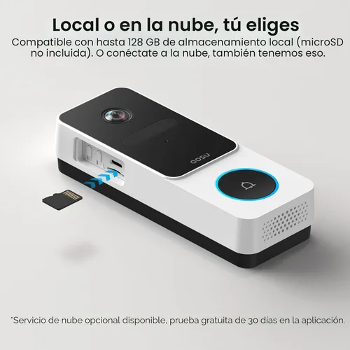Miniatura 6 de aosu - Timbre de puerta con cámara inalámbrica, vista de arriba a abajo, detección inteligente de paquetes, timbre de video WiFi de 2.4GHz