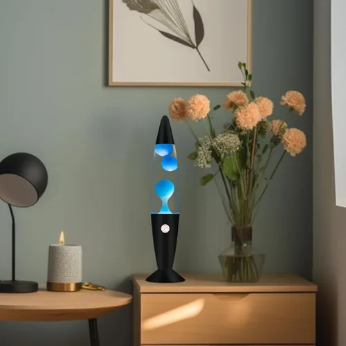 Miniatura 2 de Vanful Lámpara de Movimiento Líquido de Magma Azul de 16 Pulgadas con Base Negra, Lámparas de Purpurina para Adultos y Niños Alimentada por Cable