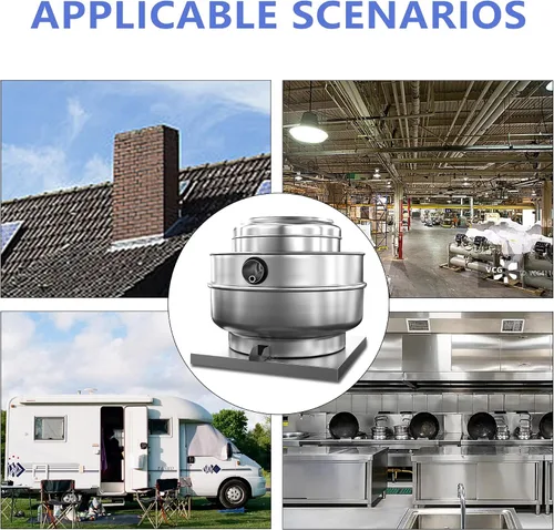 Miniatura 7 de Ventilador de escape con clasificación de grasa para campana de restaurante Ventilador de escape centrífugo de accionamiento directo 1.5HP 110