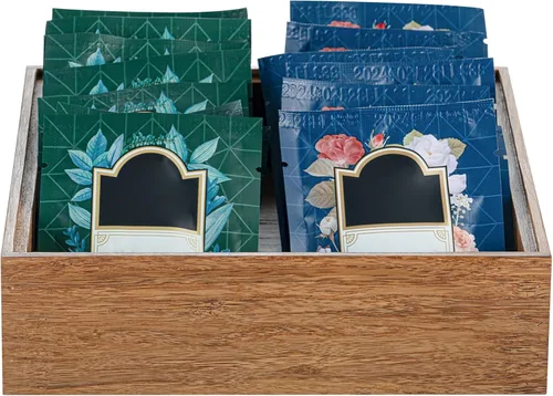 Miniatura 8 de Eco Display Contenedor de condimentos de bambú de 7 x 7 x 2 pulgadas, 1 caja grande para especias, resistente a astillas, para condimentos