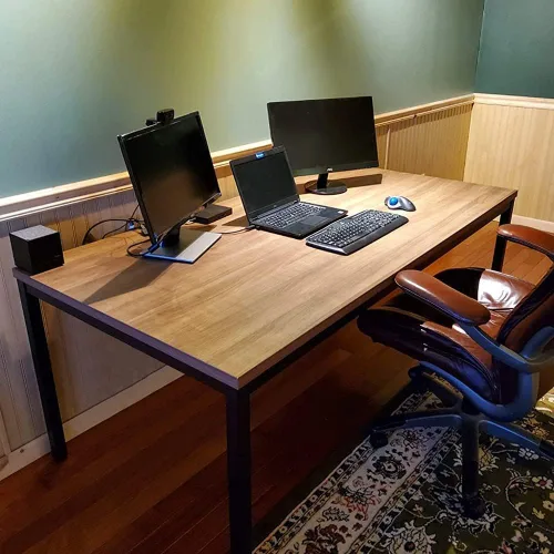 BIBOC Escritorio grande para computadora, mesa moderna de estilo simple de 36 x 72 pulgadas, escritorio de oficina resistente, estación de trabajo