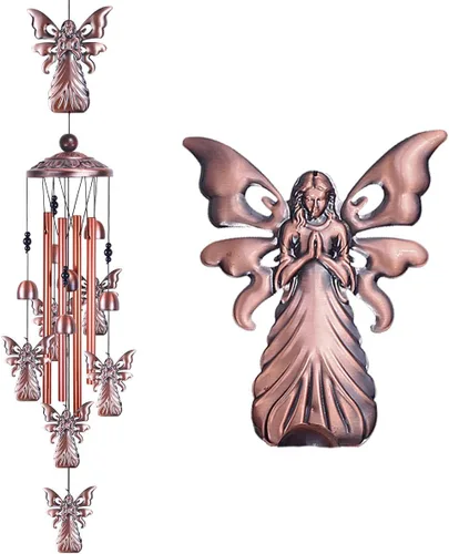 Miniatura 9 de Campanillas de viento de búho para decoración de interiores y exteriores, con 4 tubos de aluminio, 6 campanas, 7 búhos, 37 pulgadas, impermeables