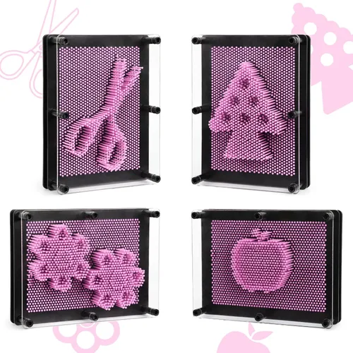 Miniatura 4 de Juguetes Sensoriales de Arte de Pines 3D para Niños de 5-7, Tablero de Arte de Pines Juguetes Sensoriales de Impresión para Niños con Autismo, Rosa