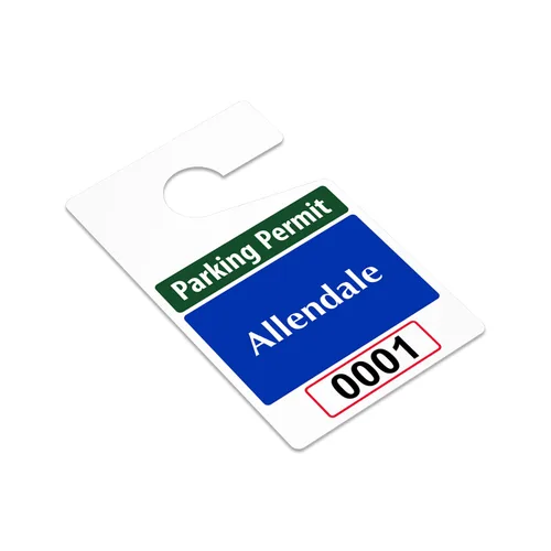 Miniatura 6 de SmartSign Paquete de 50 etiquetas colgantes personalizadas para permiso de estacionamiento con texto en inglés «Add Your Number» 3 x 5 pulgadas