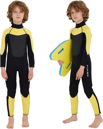 Miniatura 6 de XUKER Traje de neopreno para niños y niñas, 0.118 in, con cremallera trasera, de neopreno, térmico, de cuerpo completo, para jóvenes, adolescentes