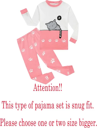 Miniatura 2 de KikizYe Conjunto de pijamas para niñas, pijamas de manga larga de algodón