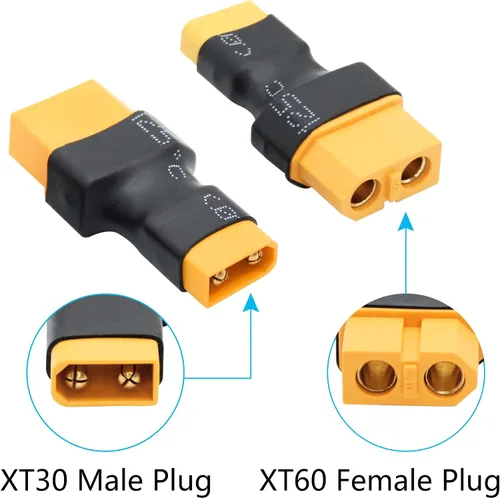 Miniatura 3 de 2 pares de adaptadores XT60 a XT30 macho hembra, XT30 a XT60 conector inalámbrico enchufe para RC FPV Drone Car Lipo NiMH cargador de batería ESC