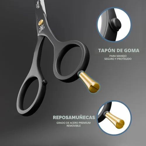 Miniatura 3 de The Cut Factory® Tijeras de Cabello de Lujo Negro Mate de 6.5 Pulgadas – Tijeras de Barbero de Acero de Alto Carbono Ultra Afiladas para Hombres