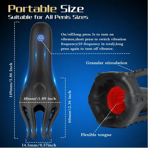 Miniatura 8 de Masturbador masculino Juguetes sexuales para hombres, vibrador de pene masculino para hombres con lamer la lengua, Masterbater Juguete sexual