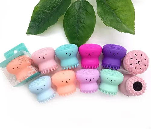 Miniatura 3 de Cute Little Octopus - Cepillo de limpieza facial de silicona para limpieza profunda, exfoliación, removedor de maquillaje, masaje (1 unidad, verde)