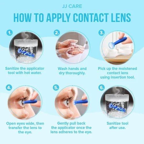 Miniatura 6 de JJ CARE Aplicador de lentes de contacto – Paquete de 4 herramientas de succión para lentes de contacto duras, émbolo de contacto ocular de goma