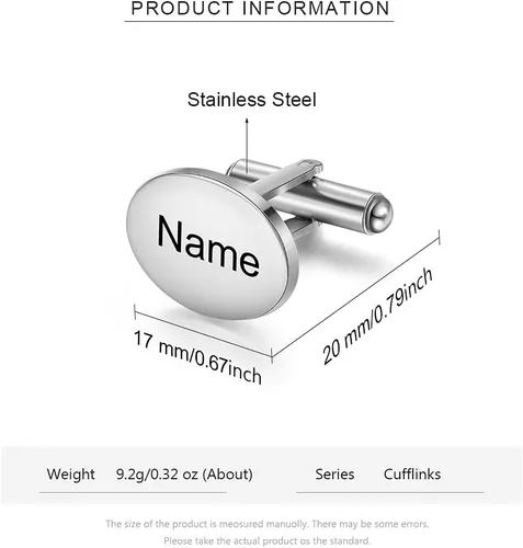 Miniatura 2 de ROSI - Gemelos personalizados personalizados para hombres, juego de gemelos con clip de corbata de boda, con letra inicial, nombre, camisas
