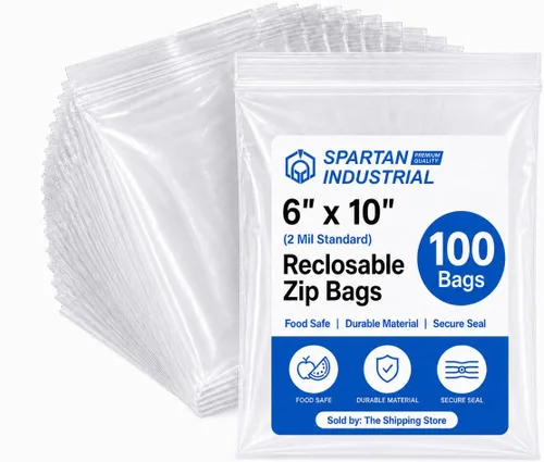 Miniatura 13 de Spartan Industrial - Bolsas pequeñas con cremallera de 4 x 4 pulgadas (100 unidades) - Bolsas de polietileno transparentes con cierre cuadrado
