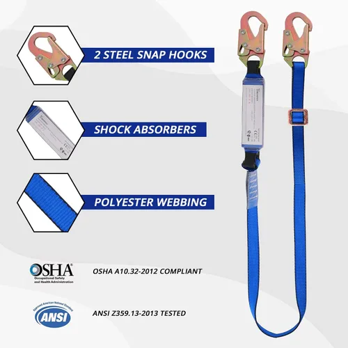 Miniatura 3 de TRSMIMA Arnés de seguridad para protección contra caídas, kit de cordón de construcción para techos de cuerpo completo, para hombres, detención