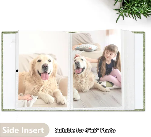 Miniatura 4 de Álbum de fotos de 4 x 6 pulgadas, 100 bolsillos, álbumes de fotos con cubierta de lino, álbumes de fotos para familia, boda, bebé, libro de fotos