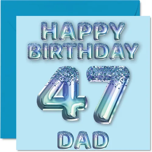 Miniatura 272 de Stuff4 Tarjeta de primer cumpleaños para niños, globo de fiesta con purpurina azul, tarjetas de feliz cumpleaños para niño de 1 año, nieto, hijo, 57
