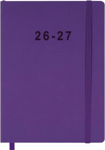 Miniatura 23 de Agenda académica 26-27, planificador semanal y mensual, julio de 2026 a junio de 2027, páginas de vacaciones, contactos y notas, cubierta de cuero