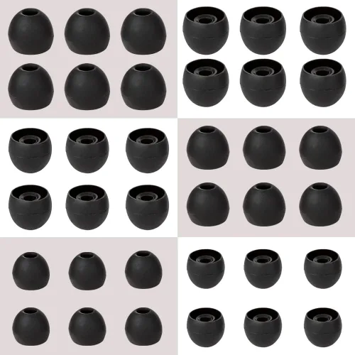 Miniatura 7 de 18 pares de puntas de silicona para auriculares de repuesto para auriculares intraurales (agujero interior de auriculares de 0.150 in a 0.217 in)