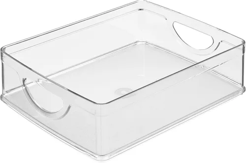 Miniatura 10 de iDesign contenedor apilable para despensa con asas para gabinetes o nevera, transparente, fabricado en EE. UU