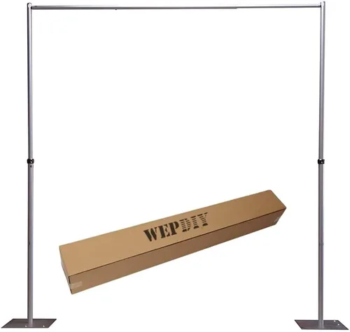 Miniatura 5 de Soporte Portátil de Pipe and Drape con Base Resistente para Telón de Fondo, Marco de Metal ADJ y Base de Metal Pesado para Bodas, Fiestas