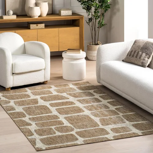 Miniatura 21 de Nuloom Aadhya - Alfombra geométrica de 2 x 8 pies para sala de estar, dormitorio, comedor, entrada, pasillo, color marrón claro