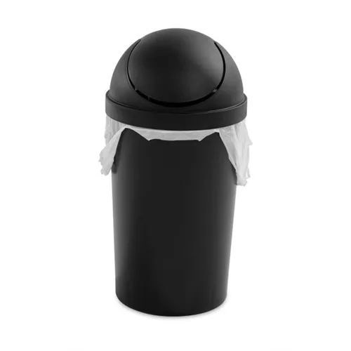Miniatura 8 de Sterilite Paquete de 6 cestos de basura con tapa basculante, papelera redonda con tapa abatible de 3 galones, negro