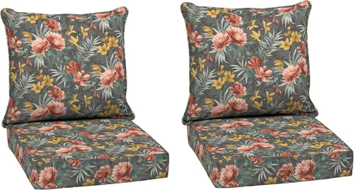 Miniatura 73 de Arden Outdoor Deep Seat Cushion Set, 24 x 24 pulgadas, Cojín para patio resistente al clima, a la lluvia y a la decoloración para silla, sofá y sofá