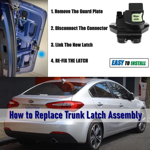 Miniatura 3 de Motor de Actuador de Pestillo de Cerradura de Maletero Trasero Compatible para Kia Forte 2013-2018 Hyundai Accent 2018-2022 Reemplaza Pestillo