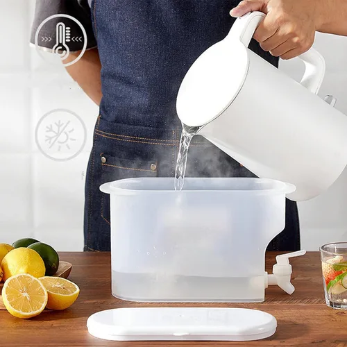 Miniatura 6 de 2 tetera fría con grifo en el refrigerador, dispensador de bebidas heladas, dispensador de bebidas con espita, leche, dispensador de limonada