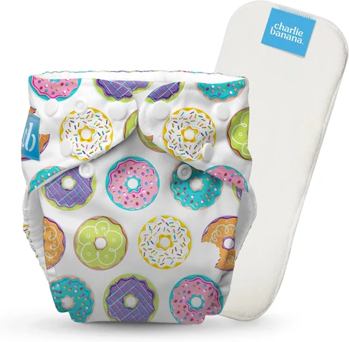 Miniatura 12 de Charlie Banana Pañales de tela, reutilizables, lavables, ajustables, talla única, para bebés y niños pequeños, con inserto absorbente, cactus verde