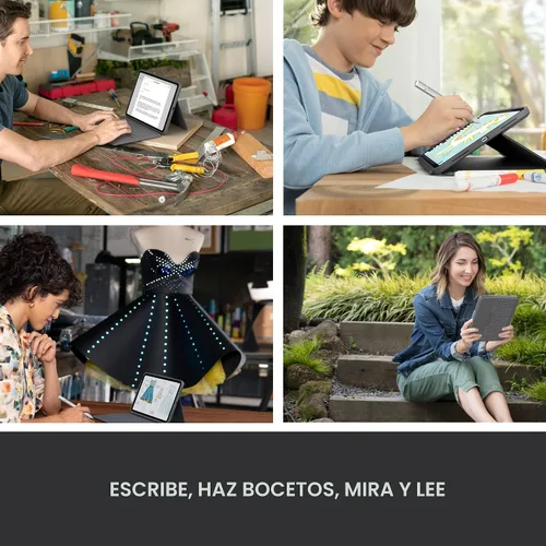 Miniatura 4 de Logitech Funda de teclado tipo folio resistente para iPad (10ª generación y A16) con conector inteligente y teclado duradero a prueba de derrames