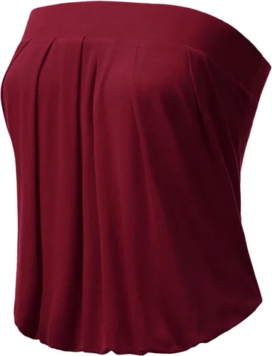 Miniatura 2 de DOUBLJU - Top de tubo elástico plisado natural para mujer con banda elástica con talla grande