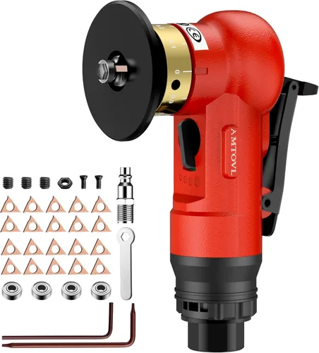 Miniatura 10 de AMTOVL Herramienta de biselado neumática - Mini herramienta de chaflán de aire con 10 cuchillas de ángulo C y 10 cuchillas de ángulo R, herramienta